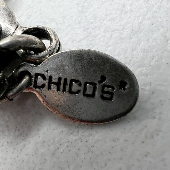 Chico's Salma Silver Tone Beaded Long Necklace - Picture 11 of 11